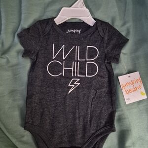 Jumping Beans Charcoal Wild Child Bodysuit